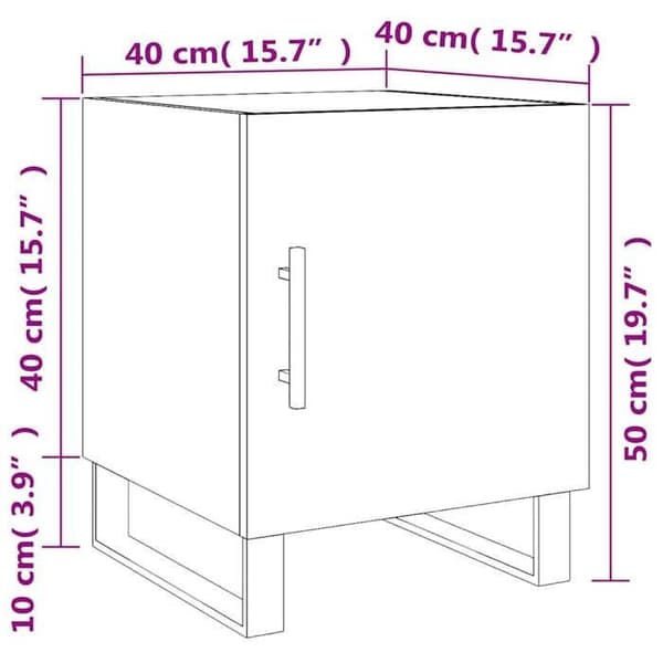 vidaXL Sängbord 2 st Blankvit 40x40x50 cm 827617