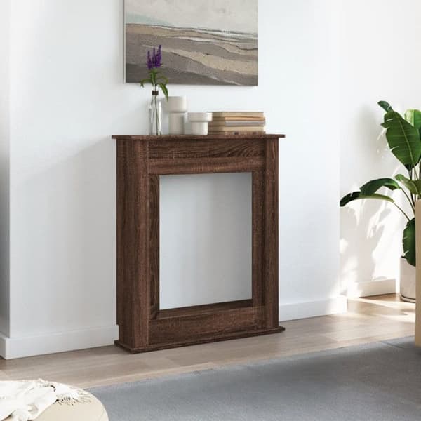 Kaminsarg ek brun 75x20x87,5 cm ingenjörsträ
