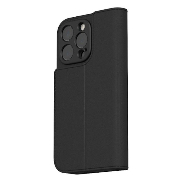 Moshi Overture MagSafe - 3-i-1 läderfodral med flip för iPhone 16 Pro Max (Kolk svart)