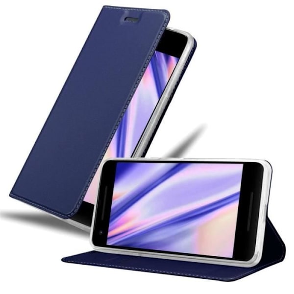 Cadorabo-fodral för Google Pixel 2 XL i KLASSIG MÖRKBLÅT - Skyddsfodral med magnetlås, horisontellt stativ och spår