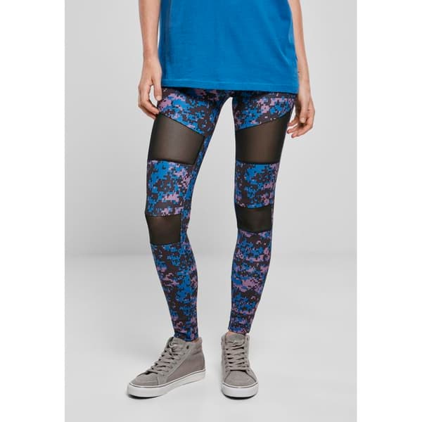 Legging dam Urban Classics kamouflage teknik svart/blå/rosa S