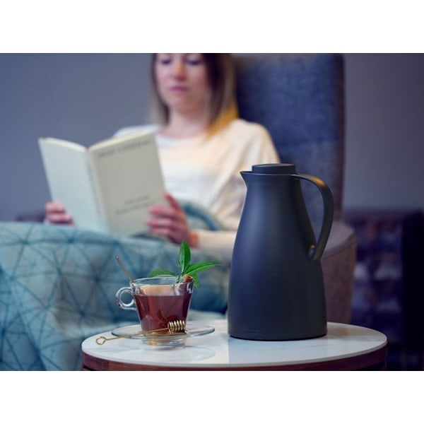 Isolerad kanna 1L Leifheit Harmonic 28544, Termos för kaffe och te 100% tät och utan BPA, 24 timmar värmebevarande, blå