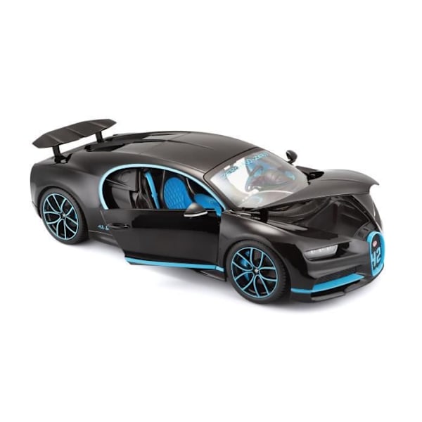 Samlarbil - BBURAGO - Svart Bugatti Chiron - Metall - 1/18:e Bugatti Chiron svart