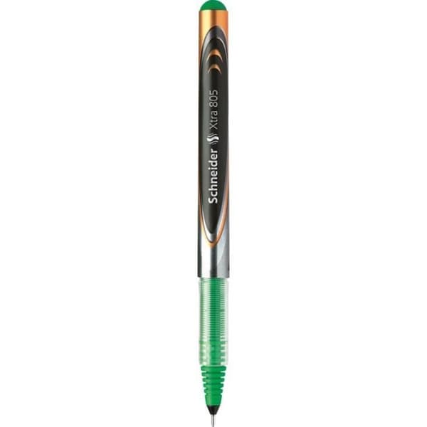 Bläckpenna - SCHNEIDER - Xtra 805 - Förpackning med 10 - Fin spets 0,5 mm - Grön bläck Grön