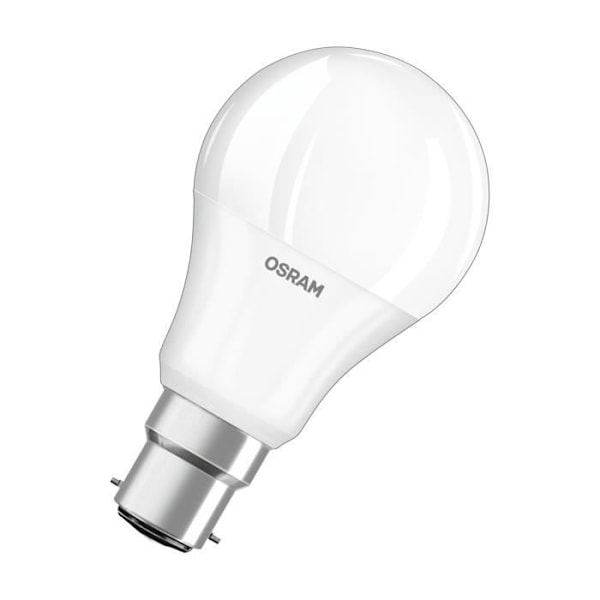 OSRAM LED-lampa | Sockel: B22d | Varm vit | 2700 K | 8,50 W | ersättning för 60 W glödlampa | opal | LED BASE Vit