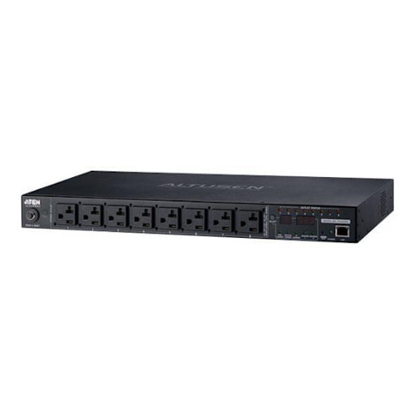 Distribution enhet sektor - ATEN - PE6208 - 3.84 kW - Ethernet 10/100 - 8 utgångskontakter Svart