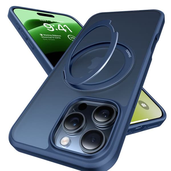 Coque Torras Ostand Pro MagSafe-serien för iPhone 16 Pro - Marinblå Marinblå