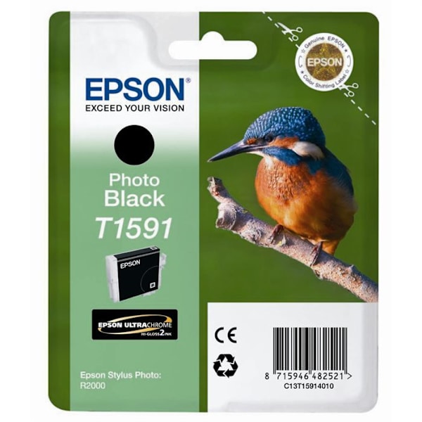 EPSON paket med 1 fotopatron T1591 - Svart - För Stylus Photo R2000 - Standard 17 ml