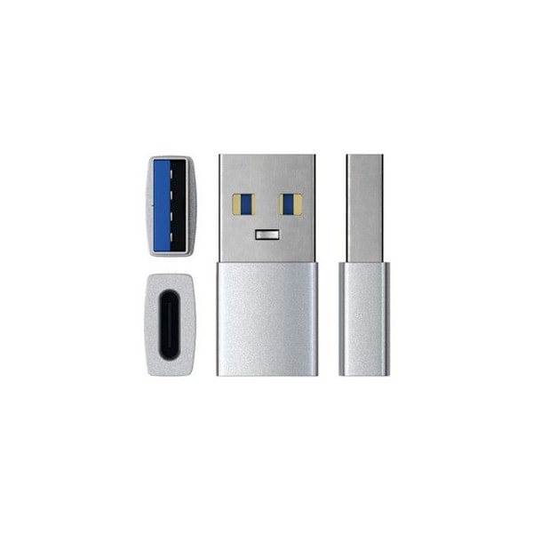 USB-A till USB-C-adapter - Satechi - Silver - Ultra-kompakt - Omvandlar USB-A till USB-C - USB-enheter