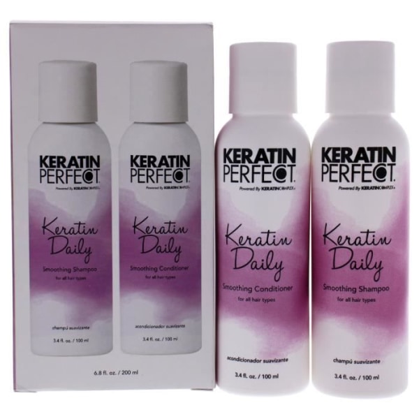 Daily Keratin Duo från Keratin Perfect for Unisex - 3,4 oz schampo och balsam
