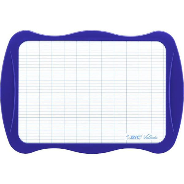 BIC Velleda School Slate Dubbelsidig torrradering (21x31 cm) med 4 torrraderingsmarkörer och suddgummi - paket med 1