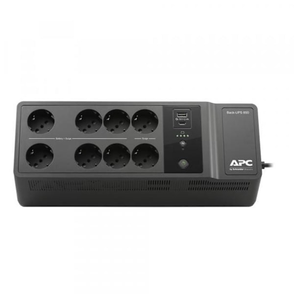 apc apc back-ups 850va 230v usb typ-c och en laddningsportar svart svart Svart Svart