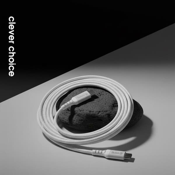 USB-C-kabel - CRONG - Armor Link - 60W PD - 1,5m - Vit Vit