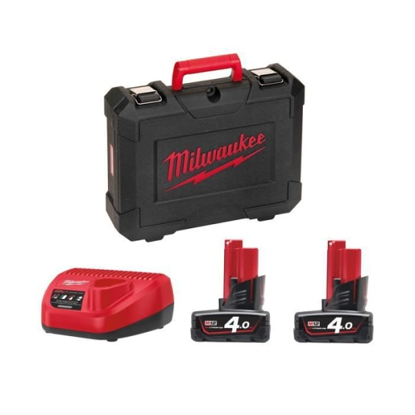 Borrskruvdragare MILWAUKEE M12 BDD-402C - 2 batterier 12V Li-Ion 4.0Ah - 1 laddare 4933441925