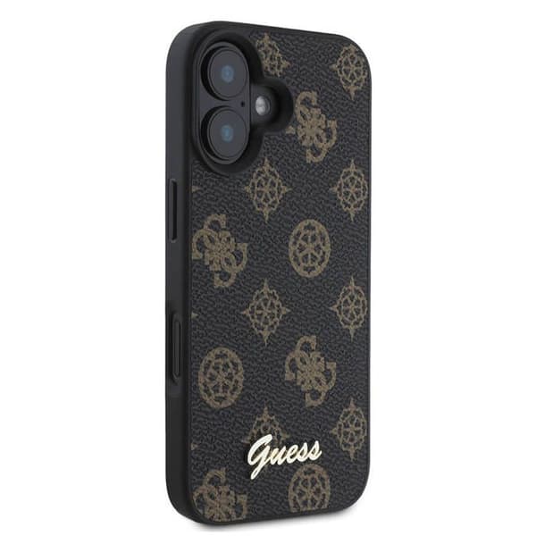 Coque Guess Peony Script MagSafe för iPhone 16 Plus - Svart Svart