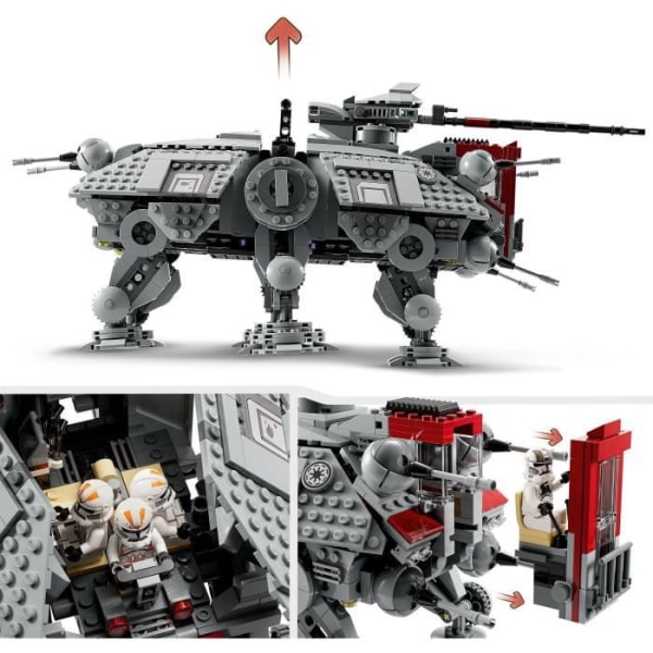 LEGO 75337 Star Wars The Walker AT-TE, Toy, Minifigures Battle Droids, Clone Trooper, Revenge of the Sith, Barn från 9 år