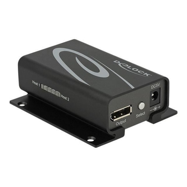 DELOCK Displayport 1.2 video-ljud switch - 2 x Displayport in > 1 x Displayport ut 4K
