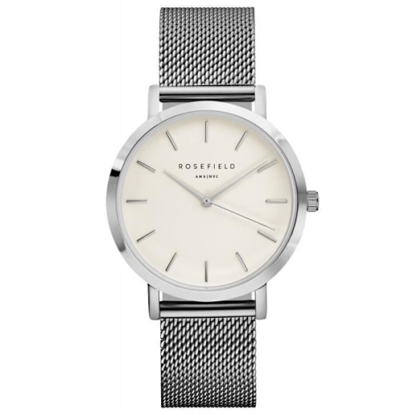 Klocka - ROSEFIELD - The Mercer - Vit Urskiva - Silver Milanaise Armband - 38mm vitt och silver