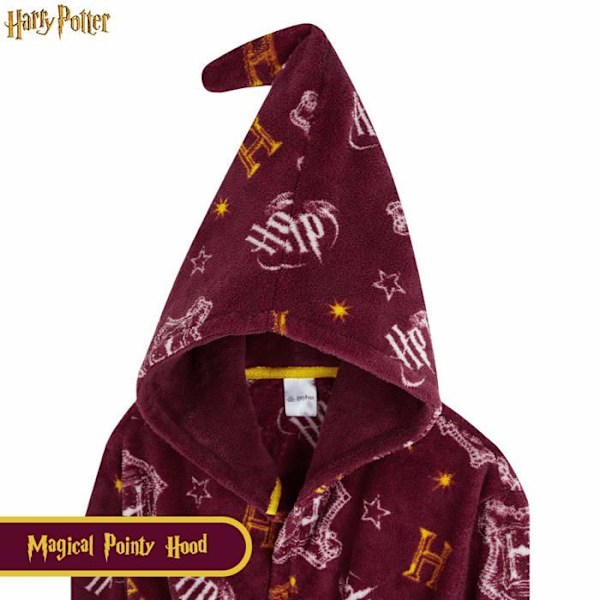 Robe Harry Potter Morgonrock Barn - Barnpiff i Fleece Bordeaux 7-8 år gammal