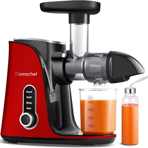 Juicemaskin - AMZCHEF - ZM1501 - Dubbel Hastighet - Röd - 500ml Röd