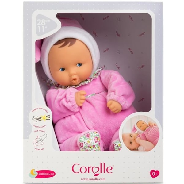 Mon Doudou COROLLE - Babipouce Jardin en Fleurs - 28 cm - vaniljdoft - från födseln Rosa