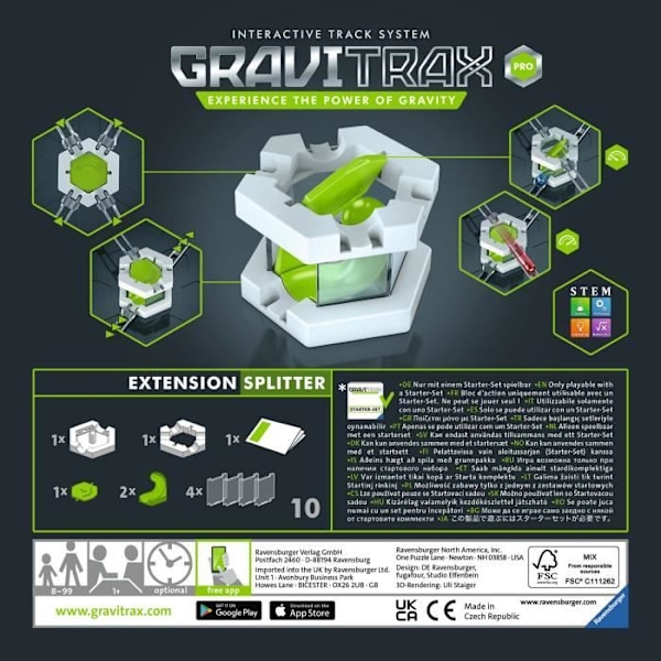 GraviTrax PRO Splitter Action Block - Ravensburger - STEM Creative Marble Run -