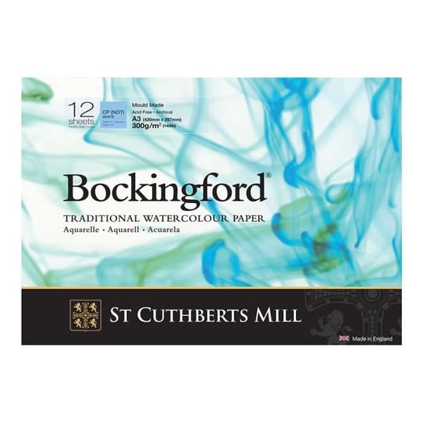 Bockingford: Akvarellpapper: Limmad Pad: 300gsm: 12 ark: A3: Ej