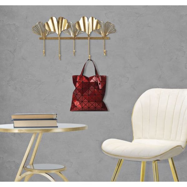 Väggkrok Design 5 Krok "Löv" 49cm Guld guld-
