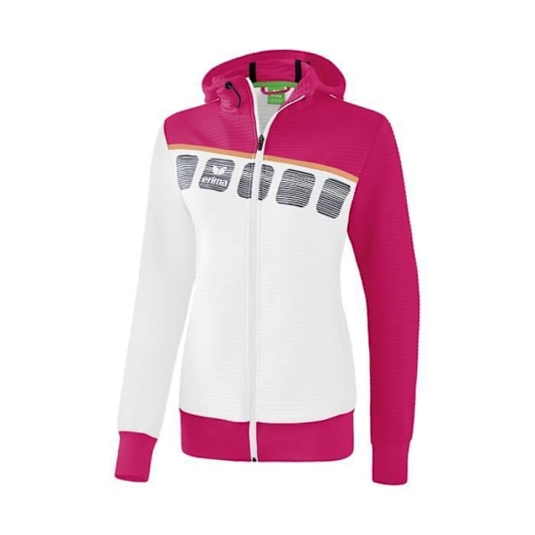 Erima träningsjacka med huva för kvinnor - Vit/Rosa - Multisport - Slim fit Vit/rosa 44