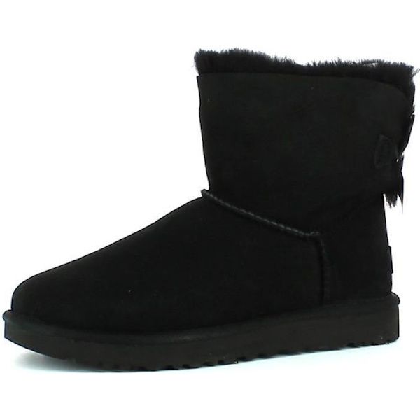 UGG Mini Bailey Bow II Boots - Dam - Läder - Svart - Hög - Platt - Vuxen Svart 37