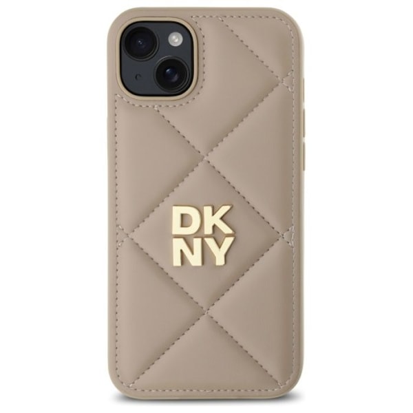 iPhone 15 Plus-fodral - DKNY läder quiltad staplad logotyp (DKHCP15MPQDSLE) - Noir