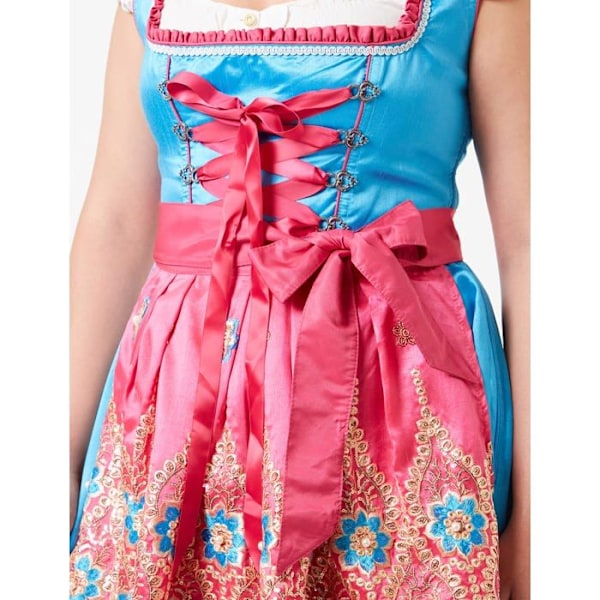 Robe Dirndline - partB01KTYAZF6 - Premium Dirndl Klänning för Speciella Tillfällen Kvinna Blå/Rosa 3