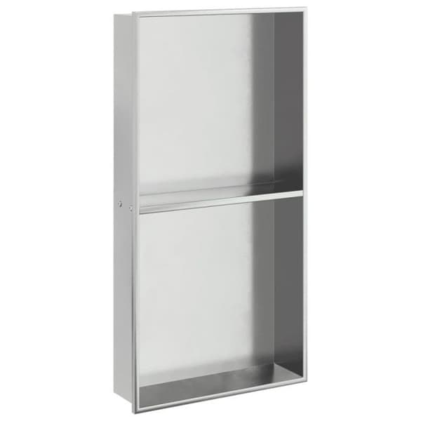 Nischdusch i borstat silver 32x62x9 cm rostfritt stål
