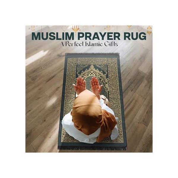 Bönematta - SUMELA - PrayerRug0001 - Grön - Fällbar - 99 pärlor ingår
