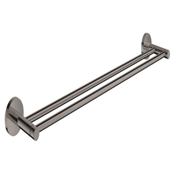 Grohe Essentials dubbel metallhandduksstång med dolda fästen, hård grafit (40802A01)