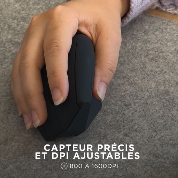 T'nB - Ergonomisk vertikal trådlös mus med dubbelanslutning Bluetooth + USB-A