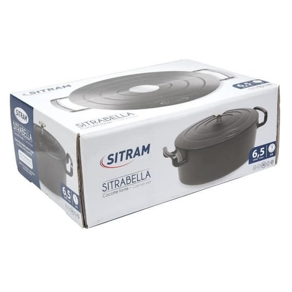 SITRAM SITRABELLA Oval cocotte i emaljerat gjutjärn - L31 cm - 6,5 L Svart