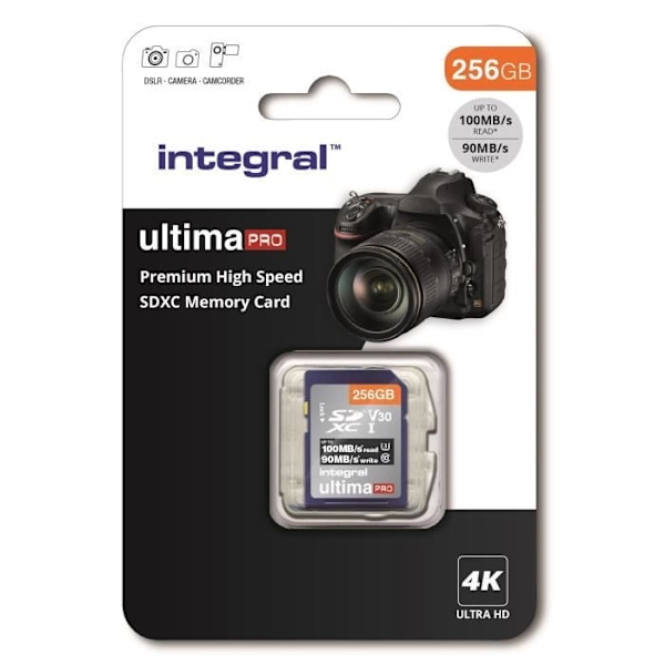 INTEGRALT MINNE Premium High Speed SDHC/XC V30 UHS-I U3 SDXC-kort 256GB