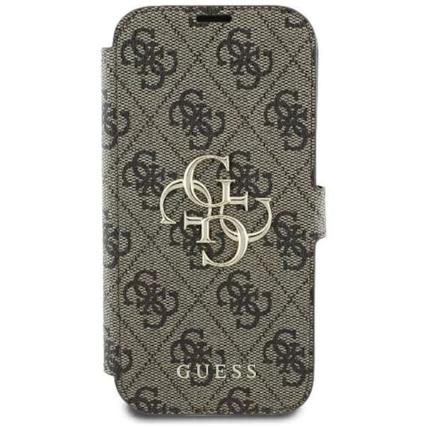 Coque för iPhone 16 Pro Max - Guess Book 4G (GUBKP16X4GMGMGBR) - Brun