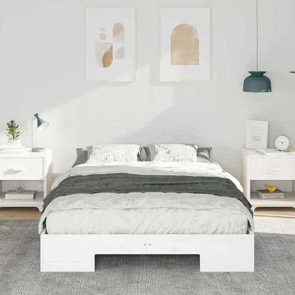 vidaXL Sängram Vit 120 x 200 cm 873032