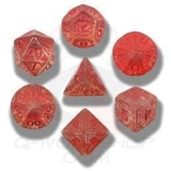 Elven gaming tärningar - Q-WORKSHOP - Transparent & Black Klar & Svart