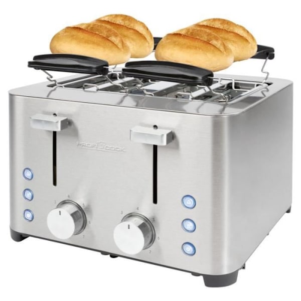 Brödrost - Proficook - PC-TA1252 - Rostfritt stål - 4 fack - 1260-1500 W Rostfritt stål