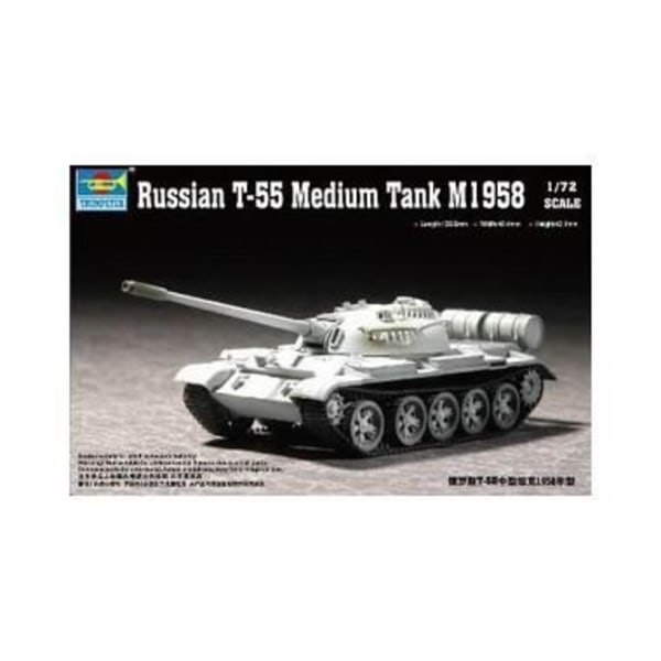 Sovjetisk T-55 medium tank modell - TRUMPETER - 1/72 - Modell att måla och montera