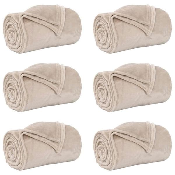 Täckning - VIDAXL - 6 st - Beige - 130 x 150 cm - Polyester beige