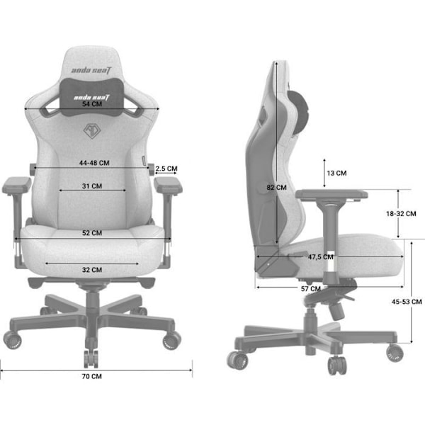 Belägringsspel - gaming kontorsstol Anda seat Snurrbar spelstol i orange läder Kaiser 3 L