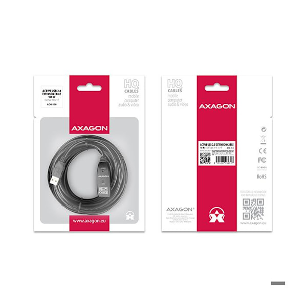 USB-kabel - AXAGON - ADR-210 - USB 2.0 - USB-A till USB-A - 10 m