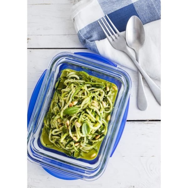 PYREX COOK&GO Rektangulärt förvaringsfat 1,7l 24x18cm + Blått lock Blå
