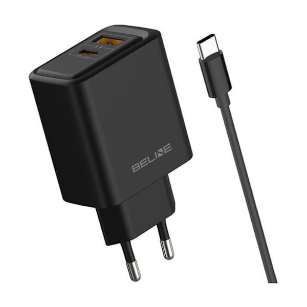 Laddare - väggadapter Beline Väggladdare 45 W GaN USB-A/USB-C + kabel USB-C/USB-C BLN2CB45C svart