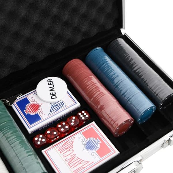 vidaXL Pokerchips Set 300 st 4 g, poker spelset, poker spel, chips spel, blackjack spel 80415 klassiska casinofärger