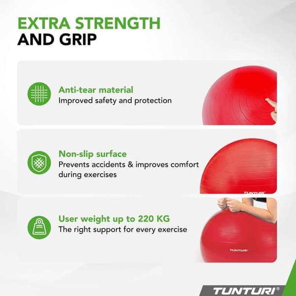 TUNTURI Gymboll - 65cm - Röd Röd